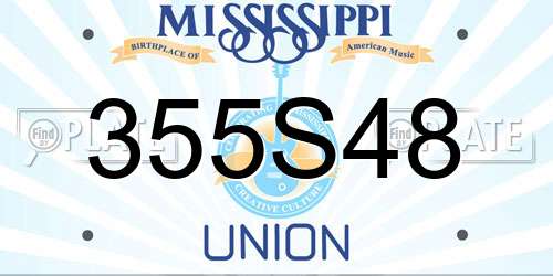 355S48 Mississippi License Plate