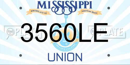 3560LE Mississippi License Plate