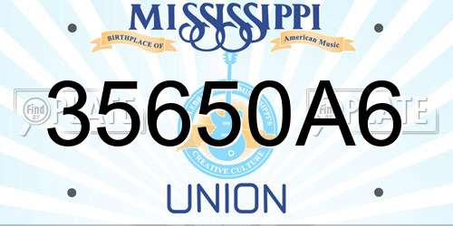 35650A6 Mississippi License Plate