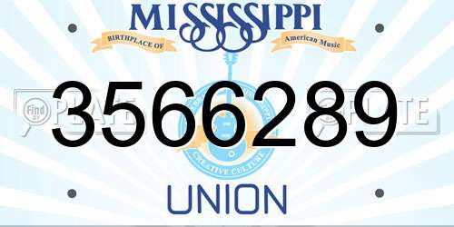 3566289 Mississippi License Plate