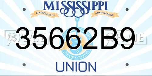 35662B9 Mississippi License Plate
