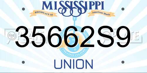 35662S9 Mississippi License Plate
