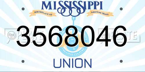 3568046 Mississippi License Plate