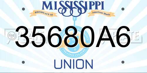 35680A6 Mississippi License Plate