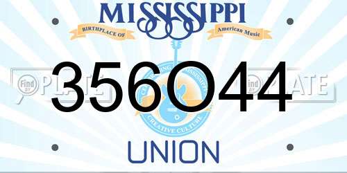 356O44 Mississippi License Plate