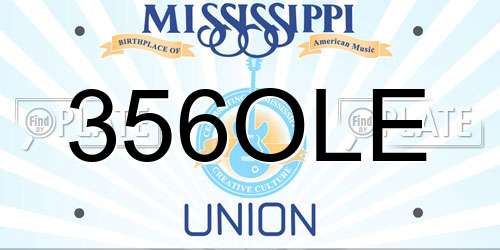 356OLE Mississippi License Plate
