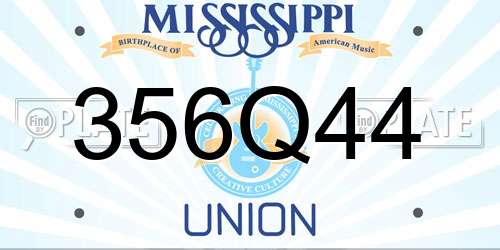356Q44 Mississippi License Plate