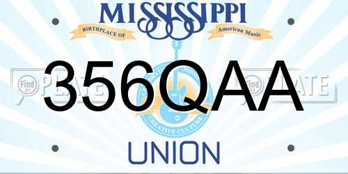 356QAA Mississippi License Plate
