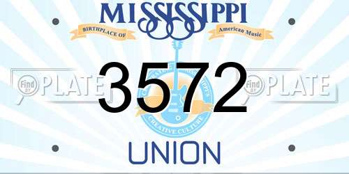 3572 Mississippi License Plate