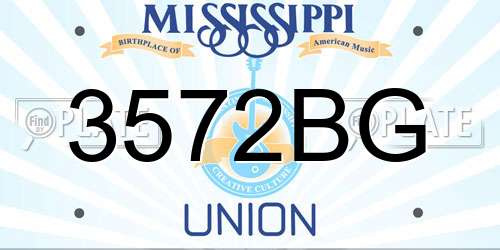 3572BG Mississippi License Plate
