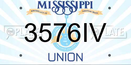 3576IV Mississippi License Plate