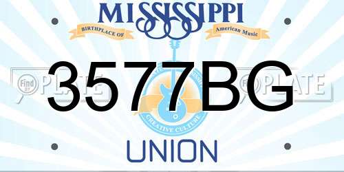 3577BG Mississippi License Plate