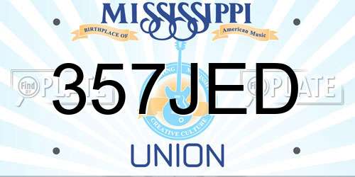 357JED Mississippi License Plate