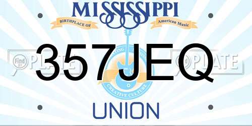 357JEQ Mississippi License Plate