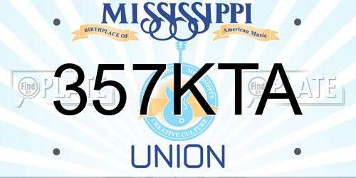 357KTA Mississippi License Plate