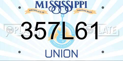 357L61 Mississippi License Plate