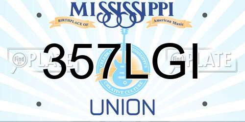 357LGI Mississippi License Plate