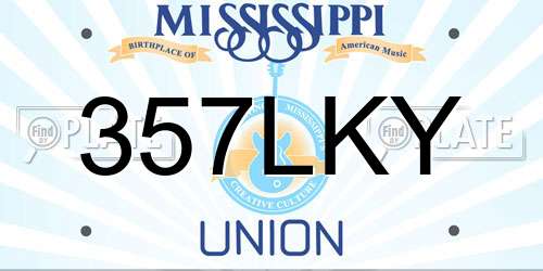 357LKY Mississippi License Plate