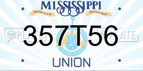 357T56 Mississippi License Plate