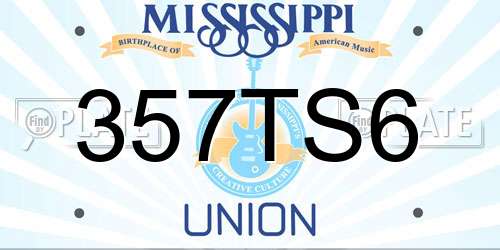 357TS6 Mississippi License Plate