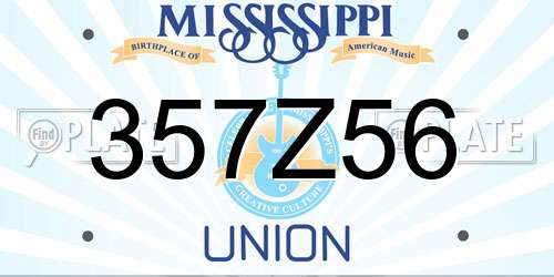 357Z56 Mississippi License Plate