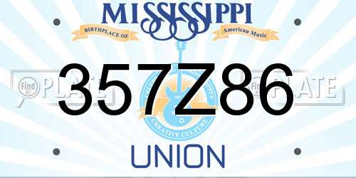 357Z86 Mississippi License Plate
