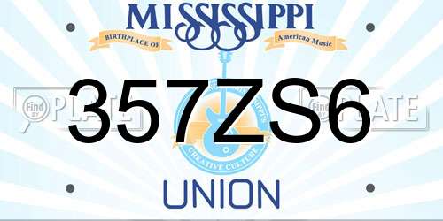 357ZS6 Mississippi License Plate