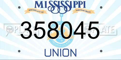 358045 Mississippi License Plate