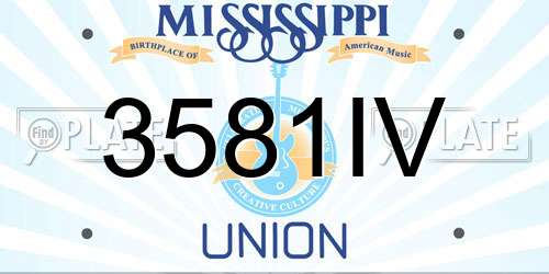 3581IV Mississippi License Plate