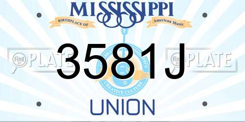 3581J Mississippi License Plate
