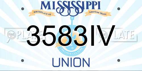 3583IV Mississippi License Plate