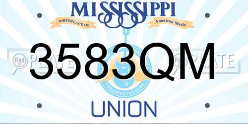 3583QM Mississippi License Plate