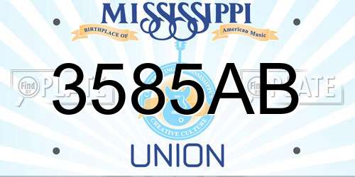 3585AB Mississippi License Plate