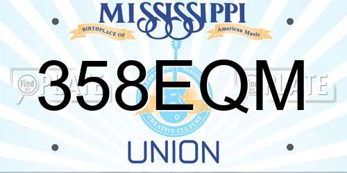 358EQM Mississippi License Plate