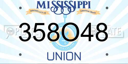 358O48 Mississippi License Plate