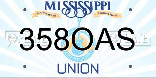 358OAS Mississippi License Plate
