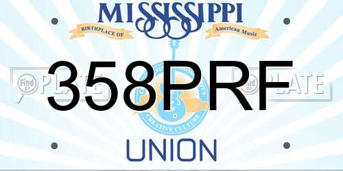 358PRF Mississippi License Plate