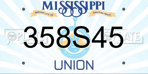 358S45 Mississippi License Plate
