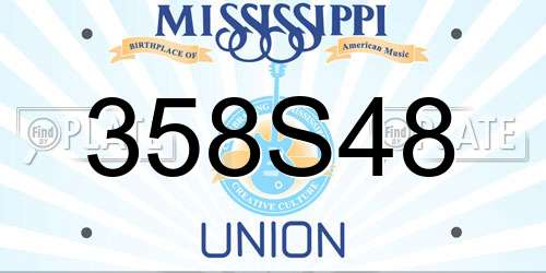 358S48 Mississippi License Plate
