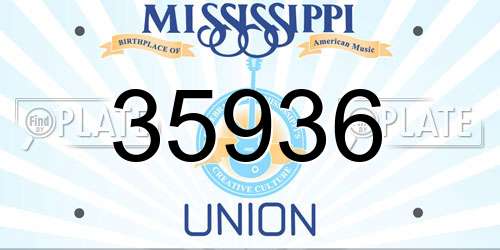 35936 Mississippi License Plate