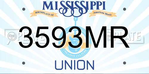 3593MR Mississippi License Plate
