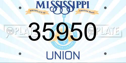 35950 Mississippi License Plate