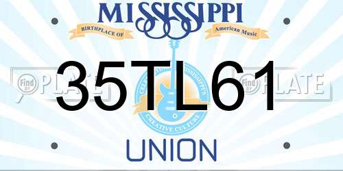 35TL61 Mississippi License Plate