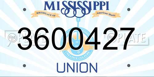 3600427 Mississippi License Plate