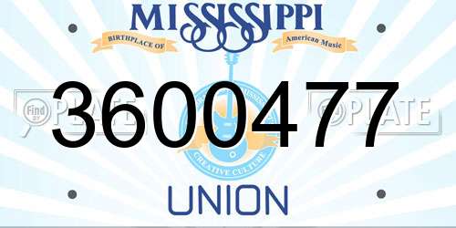 3600477 Mississippi License Plate