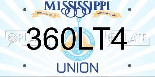 360LT4 Mississippi License Plate