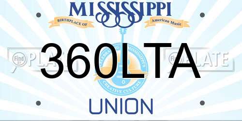 360LTA Mississippi License Plate