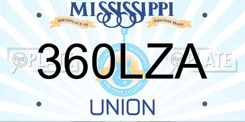 360LZA Mississippi License Plate