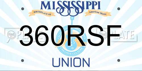 360RSF Mississippi License Plate