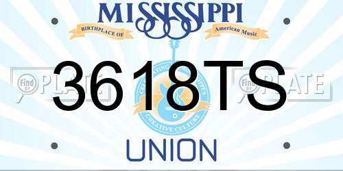 3618TS Mississippi License Plate